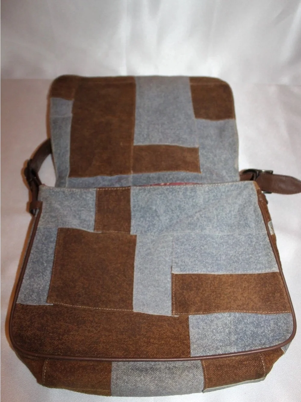 Isabella Fiore Denim PatchworkEmbroidered Boho Flap Hobo Shoulder Bag